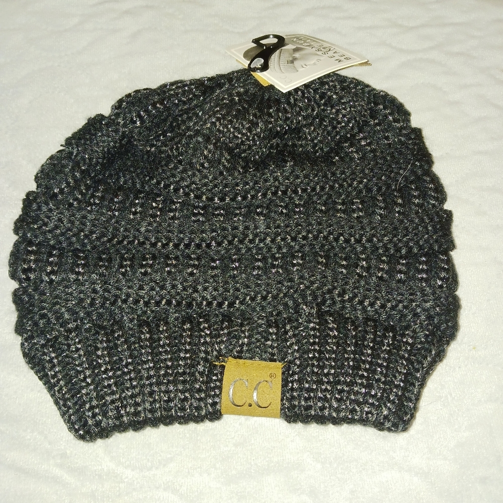 NWT! C.C Winter Messy Bun Beanie
